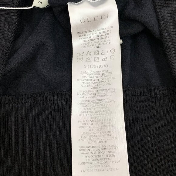 Gucci Black striped cotton hooded drawstring long-sleeve sweatshirt - Picture 6 of 6